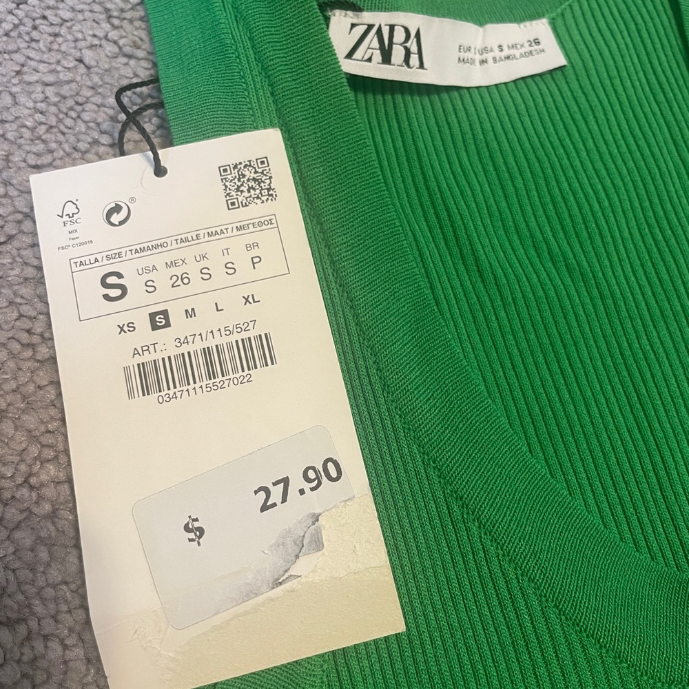 Zara green tank top